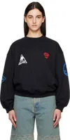 Marine Serre Souvenir Sweatshirt In Bk99 Black
