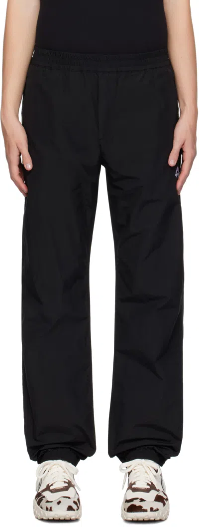 Marine Serre Black Sport Nylon Track Pants In Bk99 Black