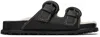 Marine Serre Black Square Toe Sandals In Bk99