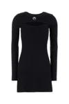 Marine Serre Crescent Moon-embroidered Mini Dress In Black