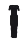 MARINE SERRE BLACK STRETCH COTTON T-SHIRT DRESS