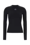Marine Serre Turtleneck Sweater With Moon Logo And Rhinestones In Black