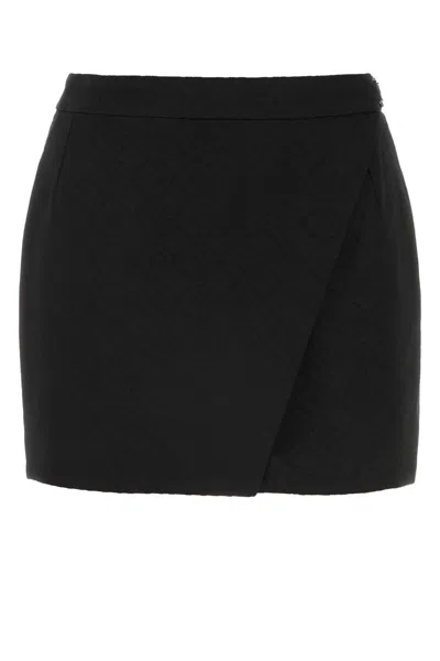Marine Serre Black Stretch Viscose Blend Mini Skirt