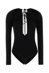 Marine Serre Stretch Viscose Bodysuit Keyhole Detail In Animal Print