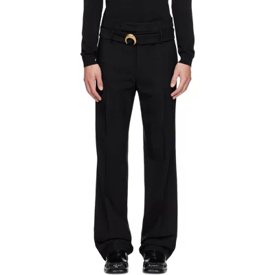 Marine Serre Black Tailored Belted Serge Trousers