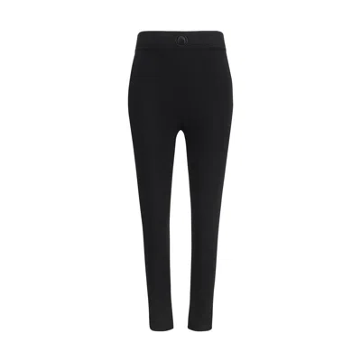 Marine Serre Black Viscose Leggings