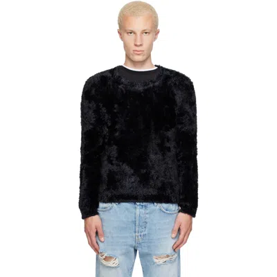 Marine Serre Black Wild Fluffy Knit Crewneck Jumper