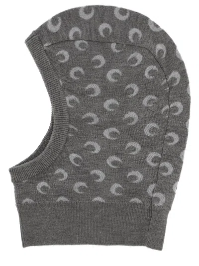 Marine Serre Crescent Moon Patterned Beanie In Gray