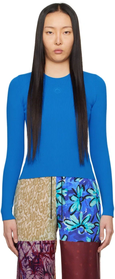 Marine Serre Blue Core Sweater In Bl45 Azur