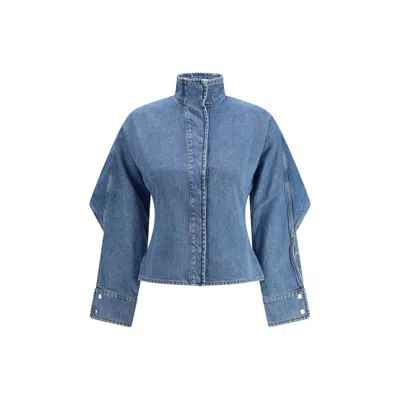 MARINE SERRE BLUE COTTON DENIM JACKET