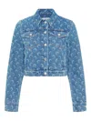 Marine Serre Blue Cotton Sports Jacket In Blue