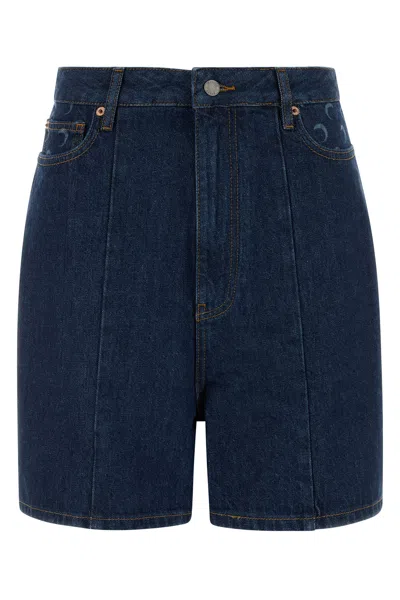 Marine Serre Blue Denim Shorts