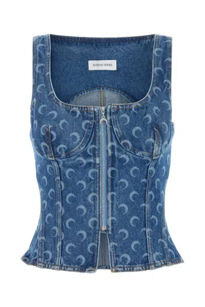 MARINE SERRE DENIM MOON LASER CORSET