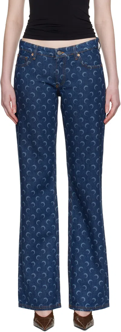 Marine Serre Blue Flare Jeans