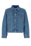 Marine Serre Structured Denim Jacket Featuring Chest Pockets In Blue