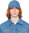 Marine Serre Blue Moon Laser Denim Baseball Cap In Bl05 Light Blue