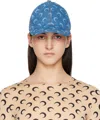 Marine Serre Blue Moon Laser Denim Baseball Cap In Bl05 Light Blue