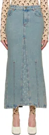 Marine Serre Blue Moon Laser Denim Maxi Skirt In Bg10 Light Beige