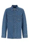 Marine Serre Blue Moon Laser Denim Jacket In Blue