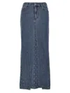 Marine Serre Crescent-moon-print Maxi Skirt In Blue