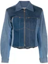 Marine Serre Blue Panelled Denim Jacket In Blue