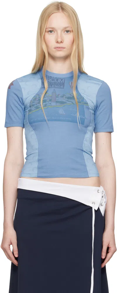 Marine Serre Blue Regenerated Graphic Baby Fit T-shirt
