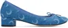 Marine Serre 'camille X Repetto' Light Blue Ballerinas With All-over Logo Motif And Wide Heel In Bl05 Light Blue