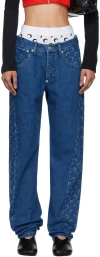 Marine Serre All Over Moon High-rise Straight Jeans In Bl50 Blue