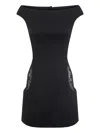 Marine Serre U-boot-ausschnitt-minikleid Mit Tiefen Schultern In Black