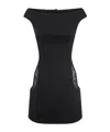 Marine Serre U-boot-ausschnitt-minikleid Mit Tiefen Schultern In Black