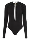 Marine Serre Draped Bodysuit In Black