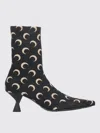 Marine Serre Ankle-height Pointed Boots With Crescent Heel Detail In Black