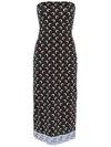 Marine Serre Lunar Lace Trim Midi Dress