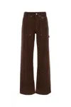 Marine Serre Twill-jeans Aus Moon-jacquard In Dark Brown