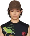 Marine Serre Brown Moon Jacquard Twill Baseball Cap In Br40 Deep Brown