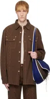 Marine Serre Brown Moon Jacquard Twill Overshirt