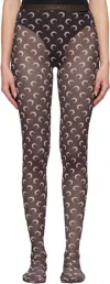 Marine Serre Brown Recycled Moon Mesh Tights In Br30 Brown