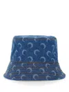 Marine Serre Contrast Stitched Crescent Moon Printed Bucket Hat In Blue