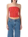 Marine Serre Moonogram-pattern Top In Red