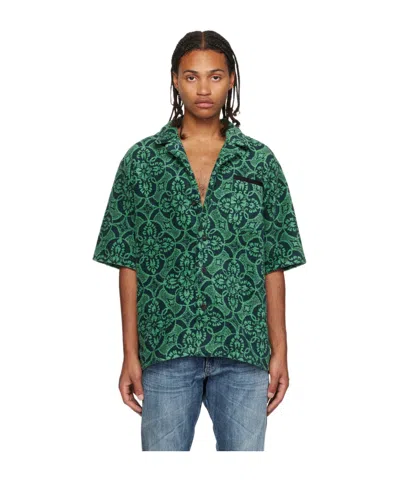 MARINE SERRE BUTTON SHORT-SLEEVED SHIRT