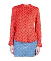 Marine Serre Crescent Moon-printed Buttoned Shirt In Orange