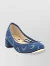 Marine Serre 'camille X Repetto' Light Blue Ballerinas With All-over Logo Motif And Wide Heel