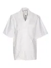 Marine Serre Short Sleeves Collared Neck Regenerated Shirt In White