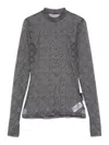 Marine Serre Flocked-moonogram T-shirt In Grey