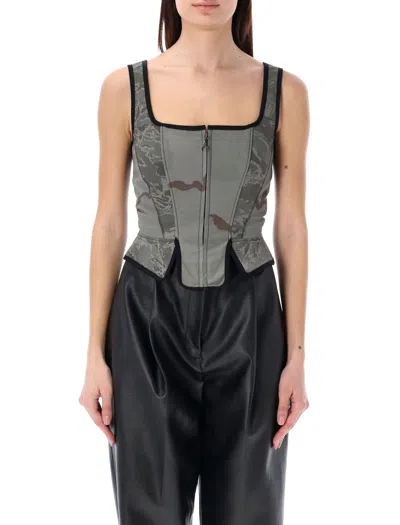 MARINE SERRE CAMOUFLAGE CORSET FOR WOMEN, SS24 COLLECTION