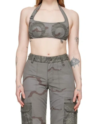 MARINE SERRE CAMOUFLAGE PATTERN PRINTED BRA