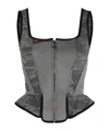 Marine Serre Camouflage Print Zipped Corset Top In Gray