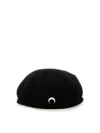 Marine Serre Wool Baker Boy Cap In Black