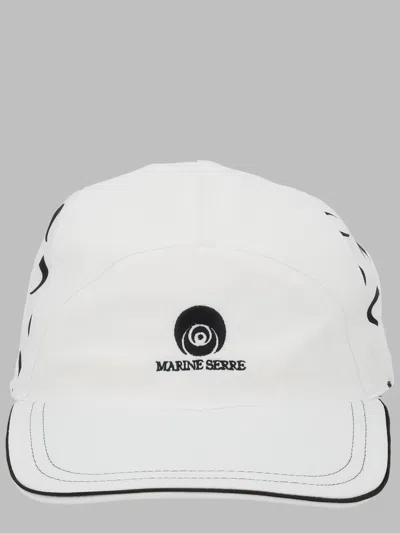 Marine Serre White Circular Logo Polyamide Crescent Moon Hat