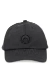 Marine Serre Structured Black Baseball Cap With Adjustable Strap In Gray